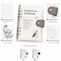 Carnet à spirale rechargeable en PVC doré à 6 anneaux, format A6/A5, agenda, organisateur pour le bureau, l'école, les fournitures scolaires, cadeau