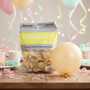 Ballons en latex Party Love 12 cm Beige 100 pièces Sac décoratif - Product Image 3