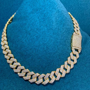 สร้อยข้อเท้า10K สีทองสไตล์ฮิปฮอปขนาด20มม. พร้อมเพชรธรรมชาติหรูหราเหมาะสำหรับทุกเพศสร้อยคอแฟชั่นจากอินเดีย - Product Image 1