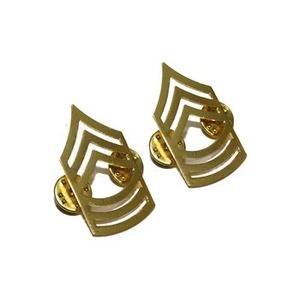 Chevrons de Maestro Soldado Personalizados, Chapados, de Aleación de Zinc Metálico, con Pedrería, Ecológicos, Técnica de Esmalte Suave Personalizada - Product Image 1