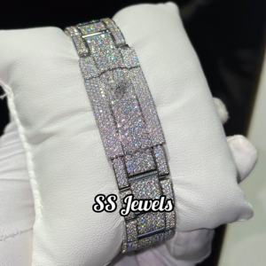 Fábrica al por mayor de lujo automático mecánico de acero inoxidable de cristal relojes hombres mujeres VVS D Color Moissanite Hip Hop diseño - Product Image 6