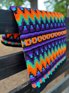 Western Show Horse Saddle Blanket Diseño de Nueva Zelanda Manta de sillín de lana hecha a mano Top Wool Saddle Pad Size - Product Image 3