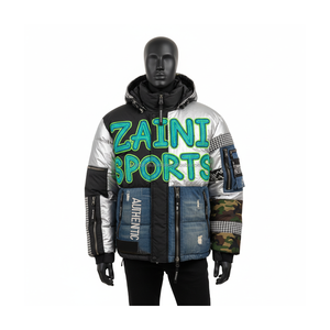 Veste matelassée élégante, tissu en nylon et polyester matelassé de qualité supérieure, veste matelassée à broderie d'appliques personnalisée à panneaux multicolores pour homme - Product Image 1