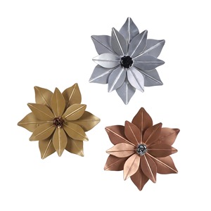 Handcrafted Iron Wall Art Panel <b>Star</b> Flowers Metal Decoration for Home Interior Classic Vintage Style <b>Hanging</b> Ornament Christmas - Product Image 2