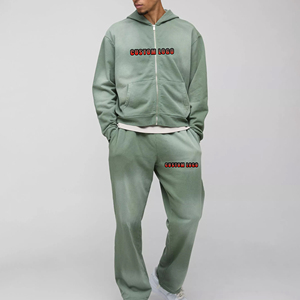 ชุดเสื้อมีฮู้ดของผู้ชายผ้าฟลีซโอเวอร์ไซส์มาใหม่ม่านบังแดดเสื้อผ้าแนวสตรีทแบบมีซิปไซส์ใหญ่พิเศษผ้า100% - Product Image 4