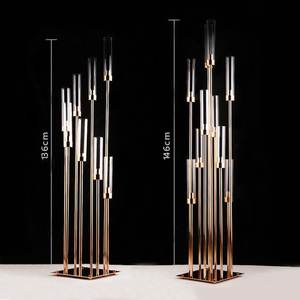 Customised 10-Arm Tall Glass Candelabra <b>Holder</b> Heavy Metal Ramadan <b>Lantern</b> Iron Handmade Eco-Friendly Heat Resistant - Product Image 2