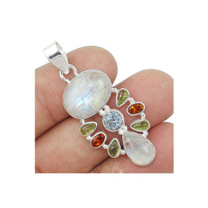 จี้925แฮนด์เมดทำจากหินหลายเรือนทำจากเงินสเตอร์ลิง2022ตั้งค่าแบบล่าสุด - Product Image 3