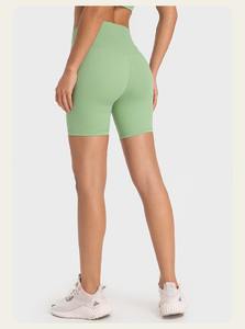 Short de yoga taille haute motif solide à la mode pour femmes coloré cravate-teinture taille élastique vêtements de sport d'été Spandex/Nylon Leggings - Product Image 5