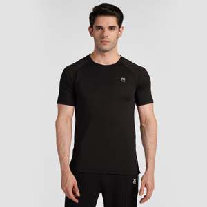 T-shirt de sport en mesh noir pour la salle de sport, vêtements de fitness - Product Image 1