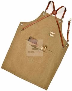 ผ้ากันเปื้อนสำหรับช่างตัดผมกระเป๋าอเนกประสงค์กันน้ำผ้าฝ้ายและผ้ายีนส์สายหนังใช้ได้จริงและทนทาน - Product Image 3