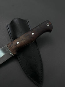 Couteau de chasse Bowie de qualité industrielle supérieure, 8 pouces, en acier J2, à lame pleine, bord dentelé, avec étui en cuir personnalisable, OEM - Product Image 3