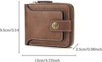 Dompet kulit pria trendi Top dompet penutup ritsleting casing kartu lapisan poliester jendela ID koin saku modis untuk pertemuan sehari-hari