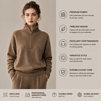 Pull en maille pour femme, col roulé mi-zippé, en poils de lapin, uni, coupe ample, épaules tombantes, manches longues, doux