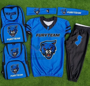 Uniforme de football américain avec nom et numéro d'équipe, taille plus, manches courtes, couleurs personnalisées - Service OEM/ODM - Product Image 1