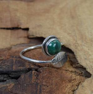 Trending 925 plata esterlina malaquita anillo de piedras preciosas joyería hecha a mano plata estilo bohemio anillo joyería para mujeres regalo para niñas - Product Image 3