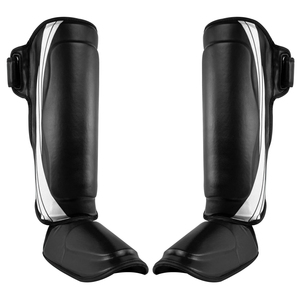Nuevas espinilleras de calidad profesional para hombres y logotipo personalizado con estampado de cuero MMA Karate Shin In Steps para venta al por mayor - Product Image 4