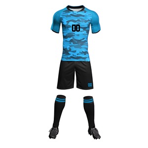 OEM Printed Football Uniform <b>Soccer</b> Kit 100% Polyester Breathable Fabric | Custom Team Jersey Shorts Set Quick Dry Lightweight - Product Image 3