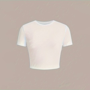 เสื้อยืดครอปผู้หญิงแฟชั่น ผ้าเนื้อนุ่ม ใส่สบาย ระบายอากาศได้ดี ชุดลำลองฤดูร้อน สไตล์สตรีททันสมัย เสื้อผ้าวัยรุ่นยุคใหม่ - Product Image 4