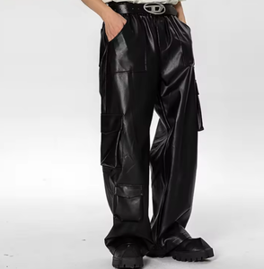 กางเกงหนังนุ่มทนทานสำหรับผู้ชาย สวมใส่สบาย ทรงปกติ ทันสมัย ระบายอากาศได้ดี ทรงตรง - Product Image 2