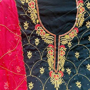 Trajes de seda bordados a mano sin costuras de diseñador moderno para mujer Moda India-Estilo tradicional avanzado para fiestas - Product Image 1