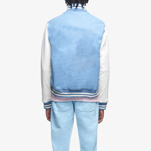 Conçu sur mesure de haute qualité veste d'hiver universitaire pour hommes manches en cuir de laine toile col montant séchage rapide écologique - Product Image 6