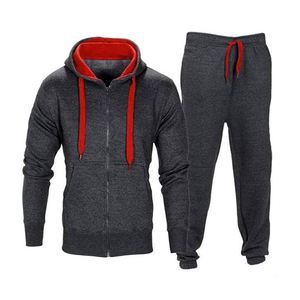 Ensemble de survêtement sportif robuste à capuche imprimé, écologique, séchage rapide, veste et pantalon durables pour usage à long terme - Product Image 1