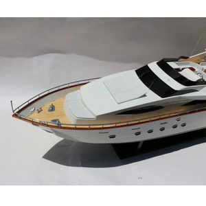 AZIMUT JUMBO 100 Acacia Bois Peint Affichage Modèle Bateau Haute Qualité À La Main Moderne Yacht pour La Décoration Intérieure Souvenir Cadeau - Product Image 2