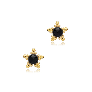 Pendientes de Perlas Negras con Diseño de Estrella y Cuentas Negras, Plata de Ley 925, Joyería Moderna y Elegante - Product Image 4