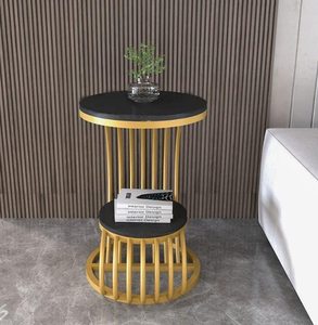 Hierro con mesa auxiliar superior de madera para decoración moderna del hogar e ideas de muebles interiores de dormitorio con estilo - Product Image 4