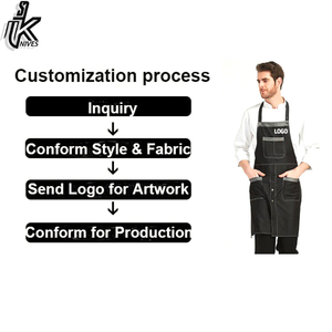 Babero protector de cocina personalizable de algodón 100% de alta calidad, delantal de Chef con impresión de logotipo personalizado, suministro a granel - Product Image 5