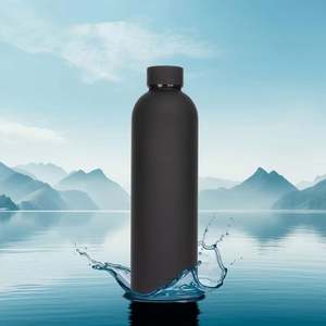 Thermos à double paroi en acier inoxydable de 1000 ml, avec peinture en caoutchouc colorée, à col étroit, avec logo personnalisé - Product Image 5