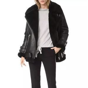 แจ๊กเก็ตหนังขนแกะคอเสื้อของผู้หญิง2025ใหม่ - Product Image 6