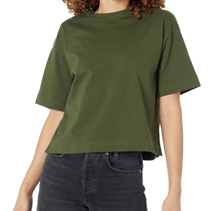 Camiseta de Mujer de Alta Calidad, 100% Algodón, 300g, Corte Regular, Venta al Por Mayor, Impresión Digital Personalizada, Diseño Liso, Cuello Redondo - Product Image 4