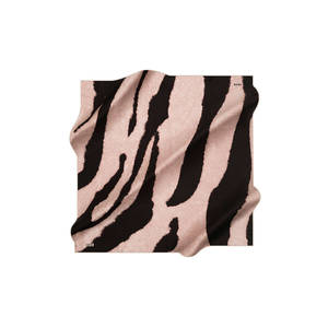 Fashion Zebra Pattern Square Scarf in Powder Pink and Black Polyester Cotton Blend - Product Image 1