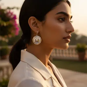 Pendientes elegantes de plata con cristales transparentes para mujer, joyería elegante - Product Image 2