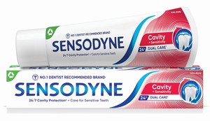 Pasta Dental Blanqueadora Sensodyne Cool Mint Anti-Caries para Dientes Sensibles, Protección Bucal en Casa, Ingredientes Químicos Refrescantes - Product Image 6