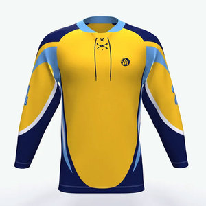 Maillot de hockey sur glace haut de gamme avec impression personnalisée du nom et du numéro, matériau durable, idéal pour les sports d'équipe et les matchs. - Product Image 1