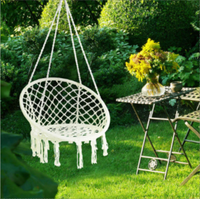 Chaise suspendue d'extérieur élégante en rotin PE pour adultes - Design rustique pour cour