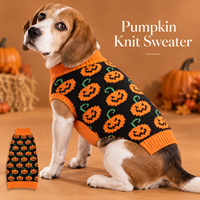 Tenue d'Halloween pour animaux de compagnie, motif citrouille, écologique, lavable, décorative, pour l'automne-hiver, avec visage souriant de dessin animé