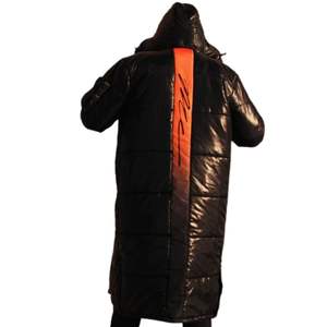 Manteau long matelassé pour homme, design à capuche, longueur totale, veste d'hiver matelassée, vêtement d'extérieur chaud et isolé - Product Image 4