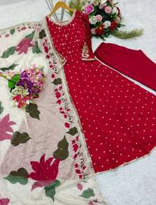 Vestido Anarkali de diseñador para fiestas Pent Dupatta con bordado pesado hecho de viscosa - Product Image 2