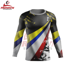 Logotipo personalizado MMA Rash Guard Profesional Hecho de alta calidad Rash Guard Logotipo personalizado Impreso Bordado Rash Guard - Product Image 3
