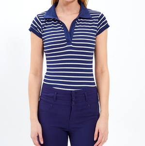 Top Tendance Dames Polo T-shirts Casual Sports Polo T-Shirts Coton Fait Demi Manches D'été T-shirts pour Femme - Product Image 1