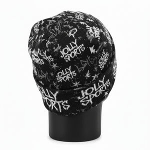 Gorro de Invierno de Alta Calidad, Tejido Acrílico Elástico y Suave, Estilo Negro y Blanco, Gorro Jacquard con Logotipo Personalizado - Product Image 3
