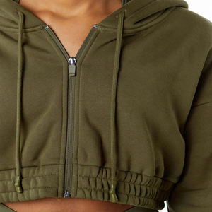 Conjunto de Sudadera Corta con Cremallera y Leggings Verde Oliva para Mujer, Bordado 3D, Chándal de Dos Piezas para Gimnasio, Ropa Deportiva Informal - Product Image 5