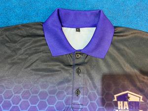 เสื้อโปโลแขนสั้นสำหรับผู้ชาย, เสื้อโปโลผ้าฝ้าย100% สีทึบพิมพ์ลายดิจิตอลขนาดใหญ่พิเศษโลโก้ OEM - Product Image 3