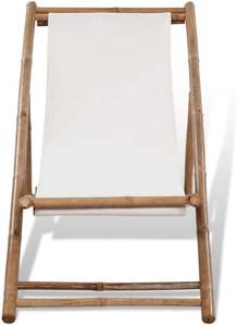 Chaise longue pliable en rotin et bambou Design léger et relaxant pour l'extérieur, la plage ou le jardin - Product Image 3