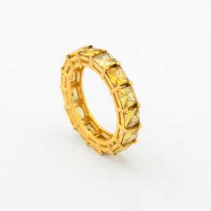 Bague éternelle en zircone saphir, argent sterling 925, largeur de bande 4 mm, épaisseur de bande 3 mm - Product Image 2