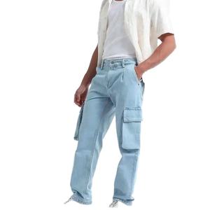 Nouveau style de pantalon en jean pour homme, taille haute, en denim délavé et respirant, personnalisable - Product Image 5