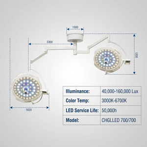 Lampe chirurgicale LED à double tête 160000 Lux avec 700/700 perles LED <span class=keywords><strong>Cree</strong></span>, lampe de bloc opératoire sans ombre avec modes RGB et laparoscope - Product Image 6